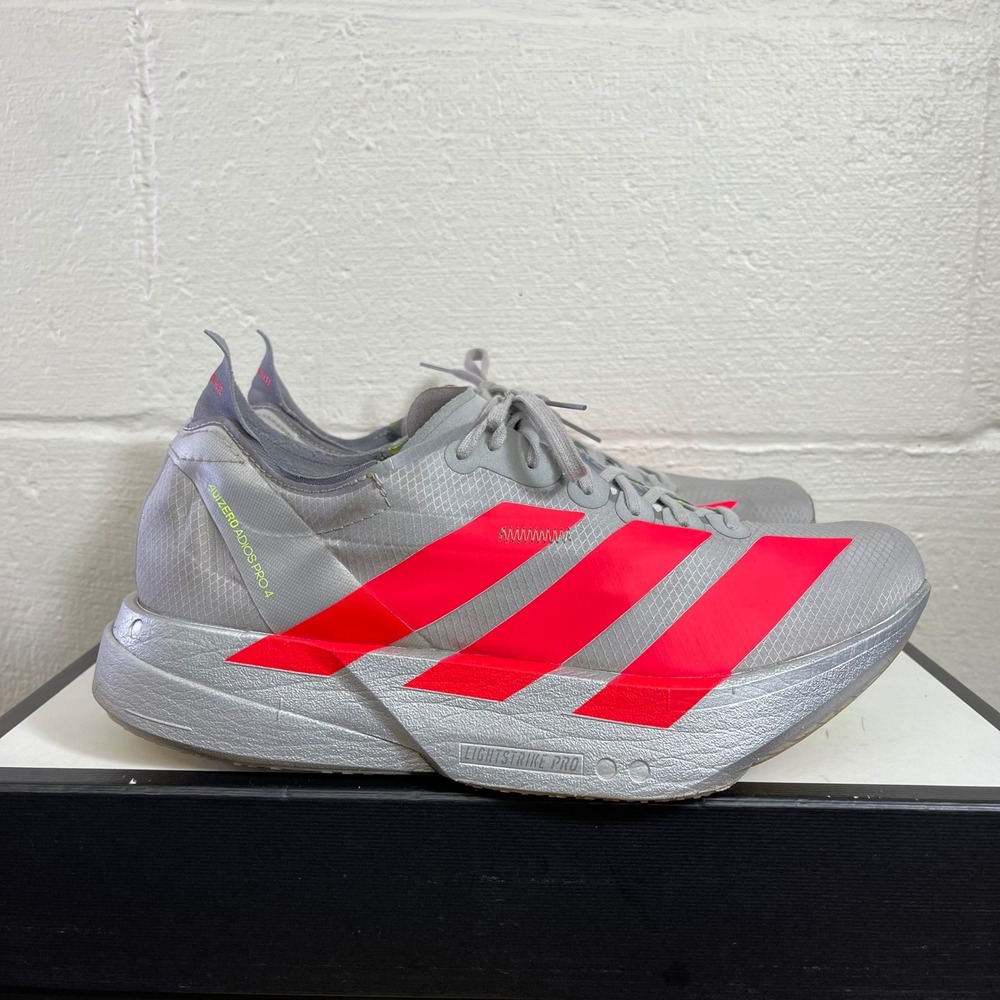 Adidas Adizero Adios Pro 4 Silver Red JR6357 Running Shoes Sneakers Women's 9